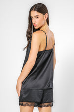 סט פיג’מה קצרה מבד סאטן