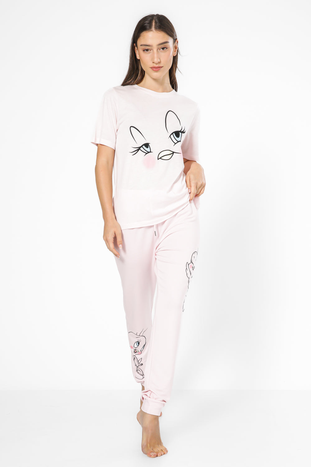 סט פיג’מה TWEETY ורודה