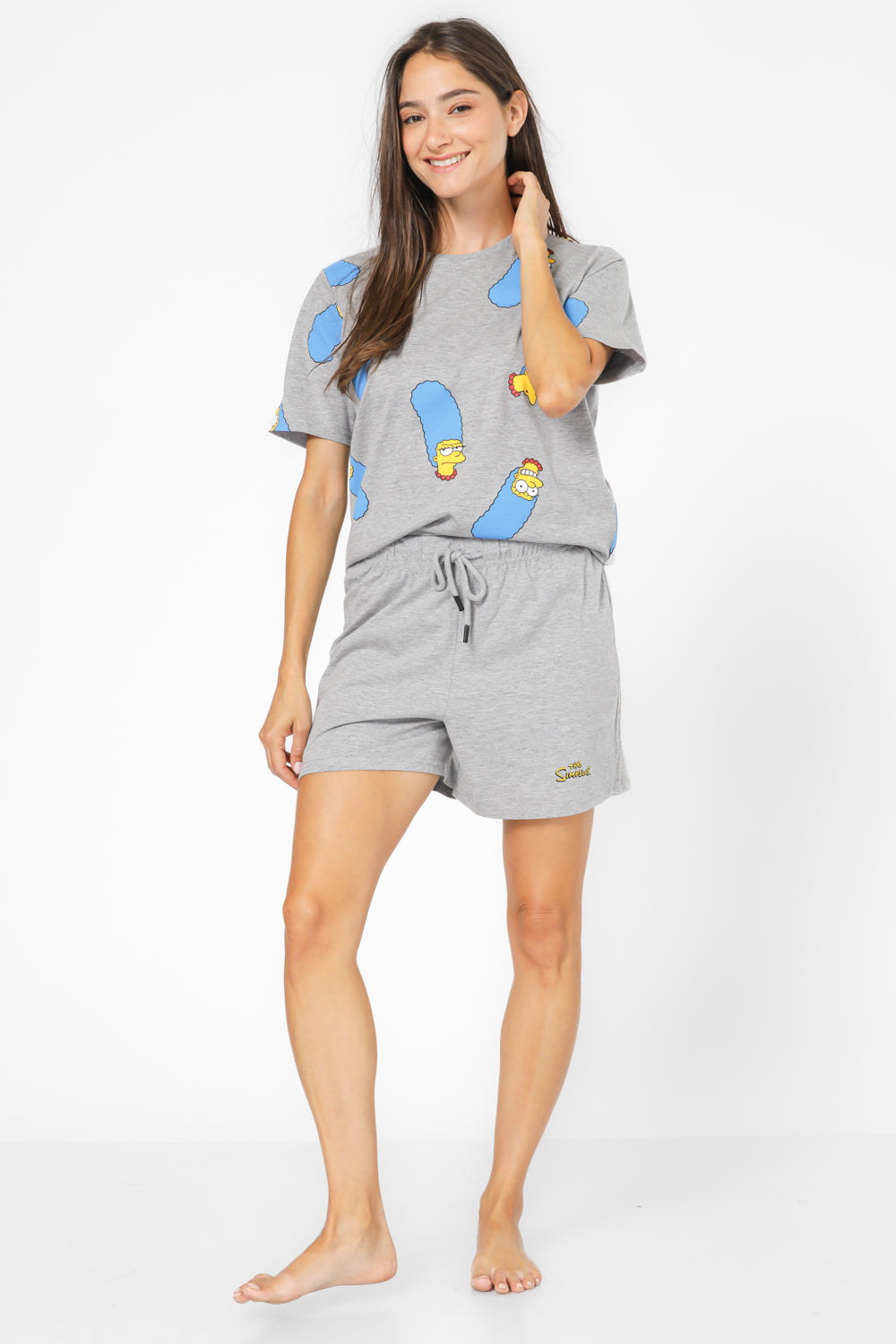 סט פיג’מה קצרה SIMPSON בצבע אפור