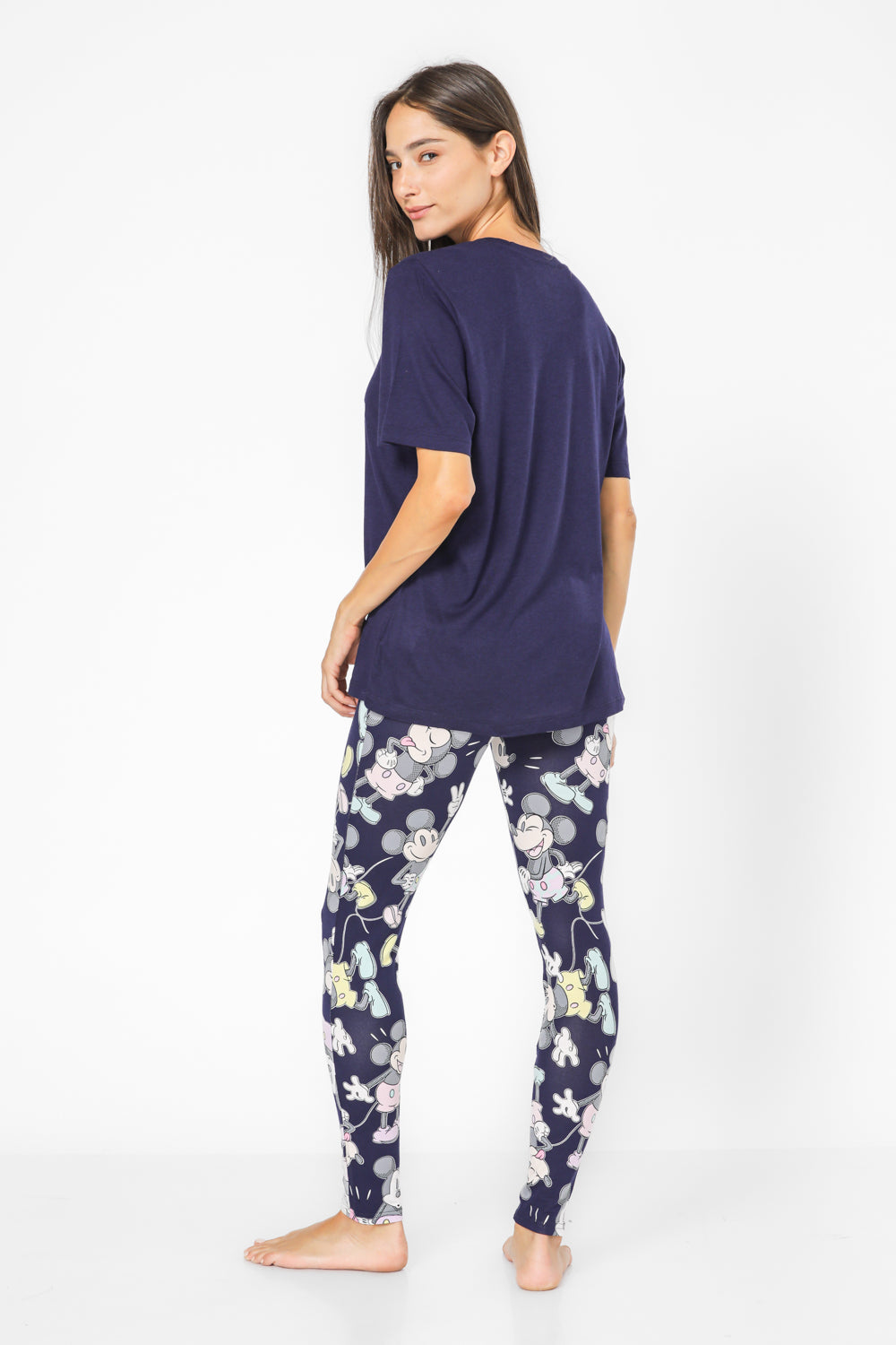 סט פיג’מה עם טייץ MICKEY כחול נייבי