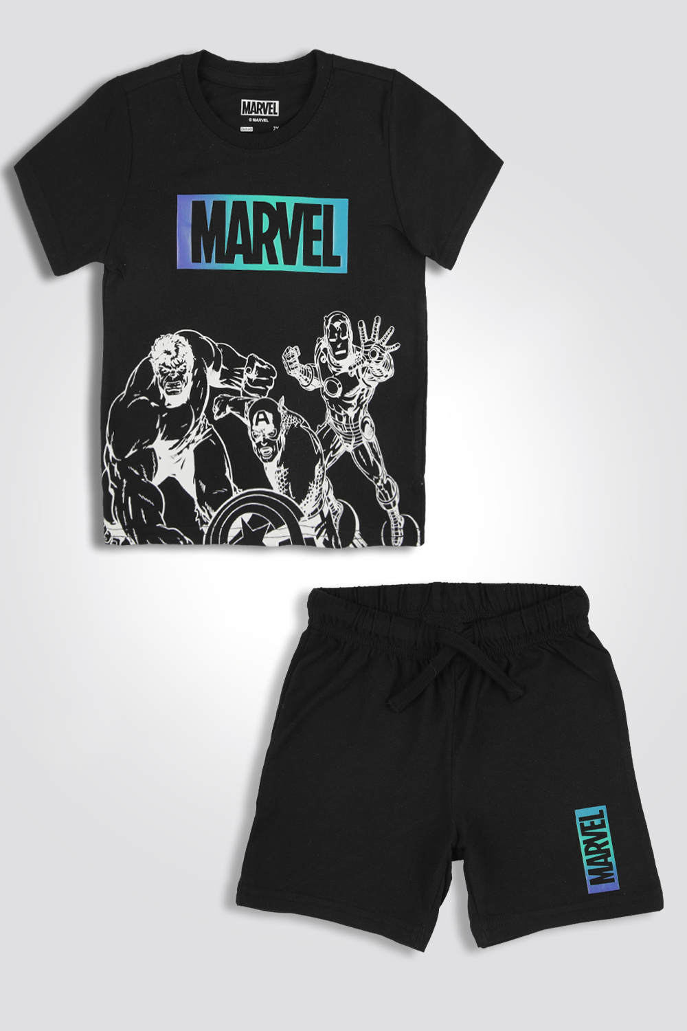 סט פיג'מה שחורה מארוול חולצה ומכנס