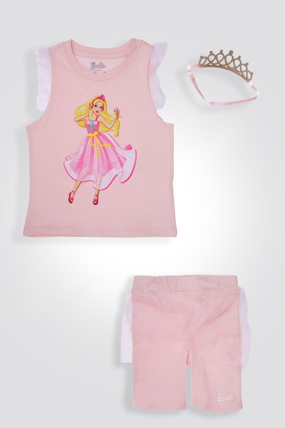 סט פיג'מה BARBIE עם קשת לראש