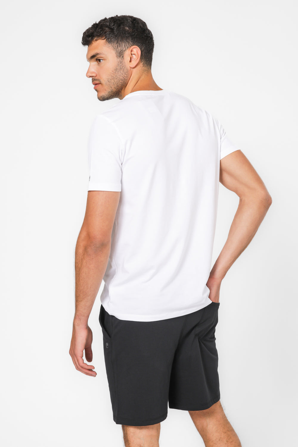 סט קצר מבד פרנץ’ טרי PIERRE CARDIN שחור לבן