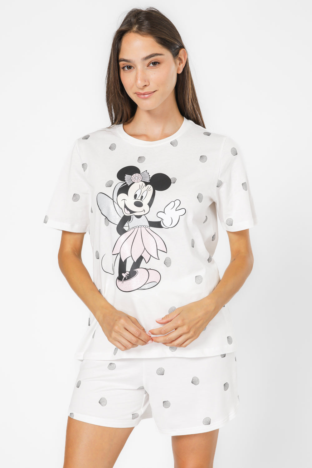 סט פיג’מה קצרה MINNIE WHITE