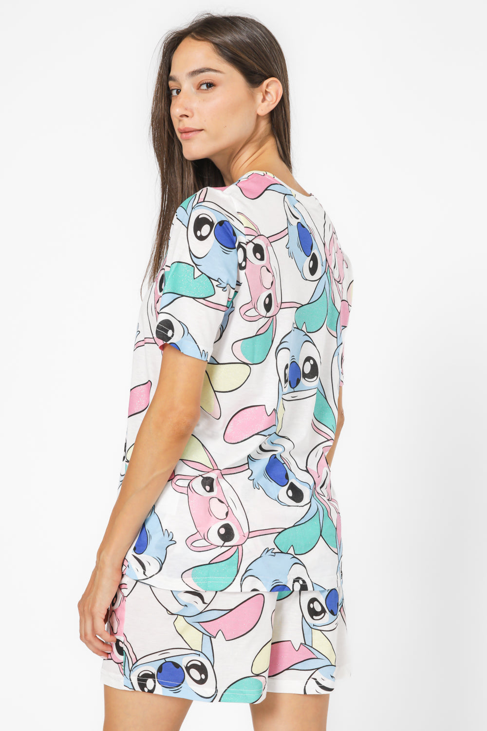 סט פיג’מה קצרה מנצנצת STITCH