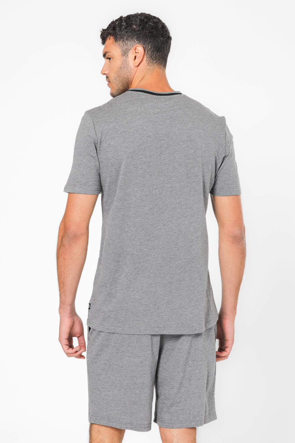 סט פיג’מה קצרה MODAL בצבע אפור