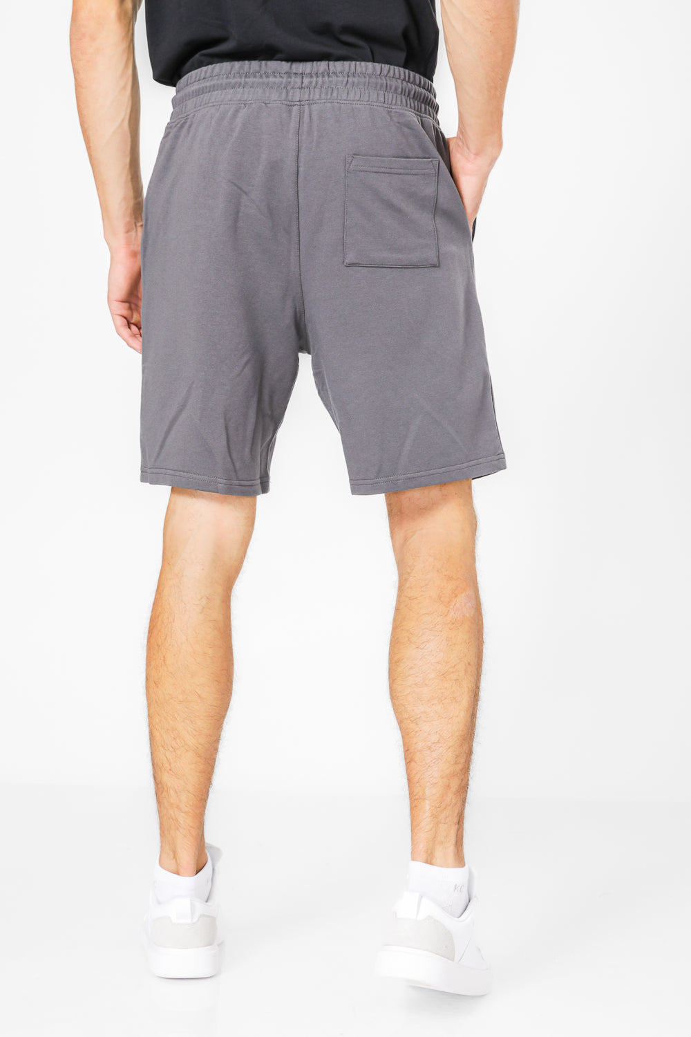 מכנסיים קצרים FRENCH TERRY בצבע אפור כהה