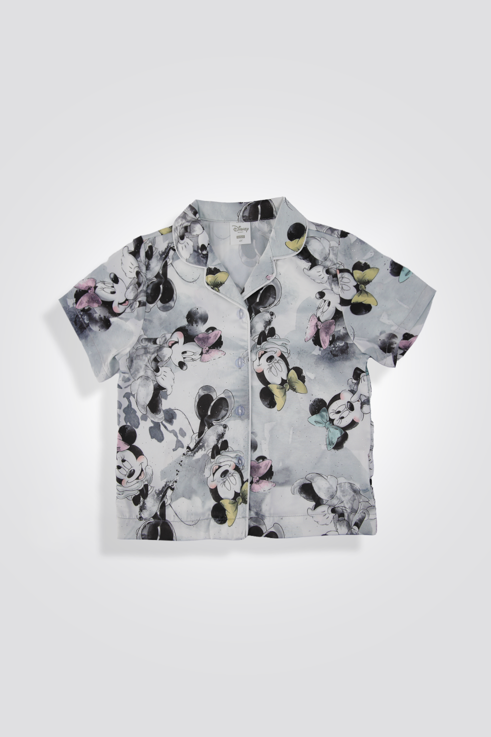 סט פיג’מה סאטן מכופתרת מנצנצת לבנות MINNIE