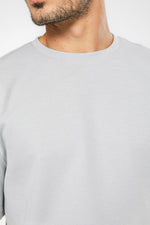 טישירט קצרה WAFFLE בצבע אפור