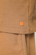 חולצת טישירט קצרה WAFFLE בצבע חום