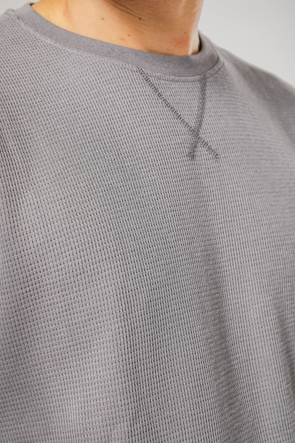 סט פיג'מה WAFFLE בצבע אפור