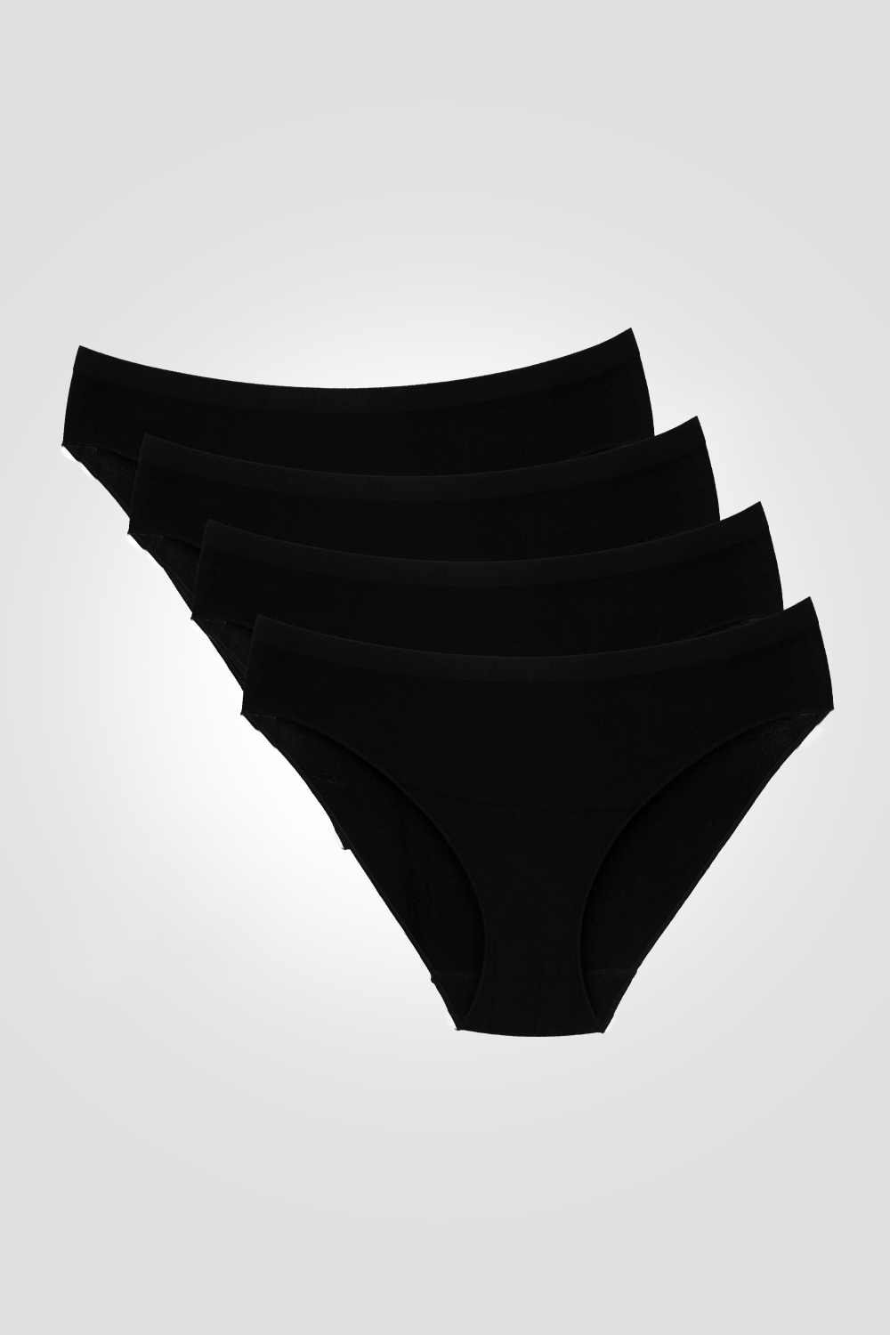 רביעיית תחתוני היי לג SEAMLESS בצבע שחור