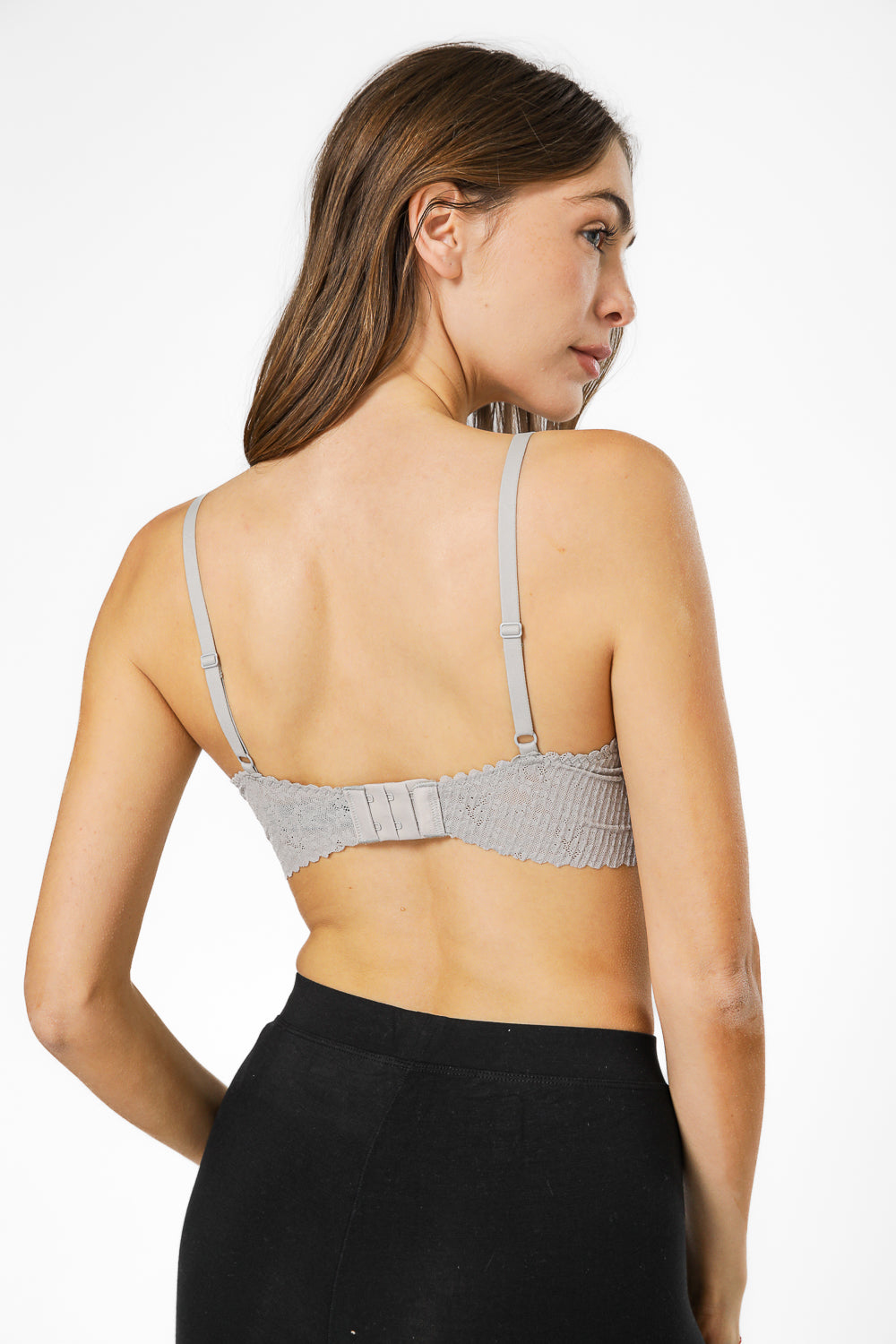 גוזיית תחרה ללא תפר בצבע אפור