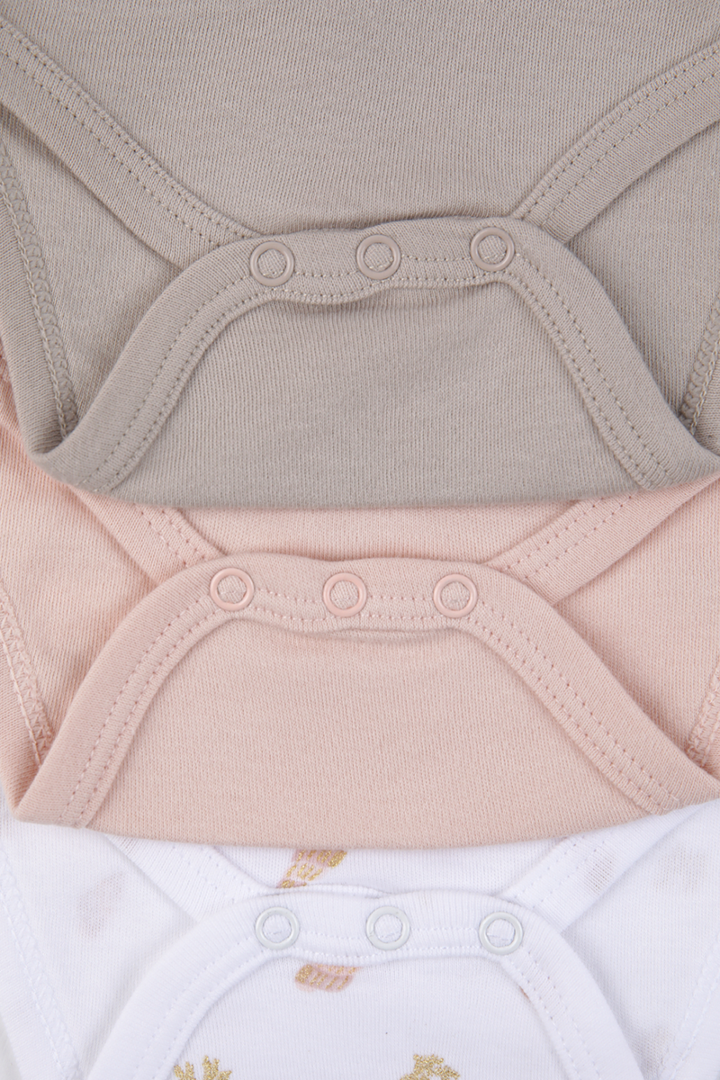 מארז 3 בגדי גוף בגזרת מעטפת לעונת המעבר INTERLOCK