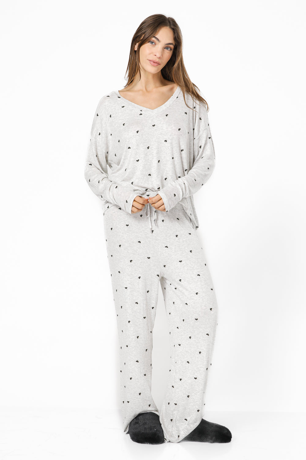סט פיג'מה ארוכה HEARTS