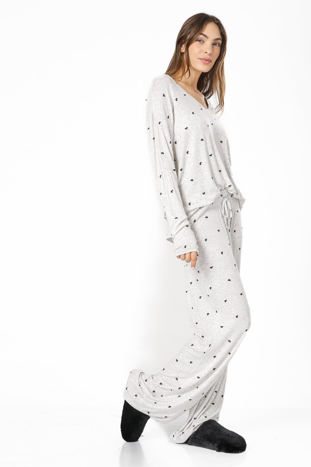 סט פיג'מה ארוכה HEARTS