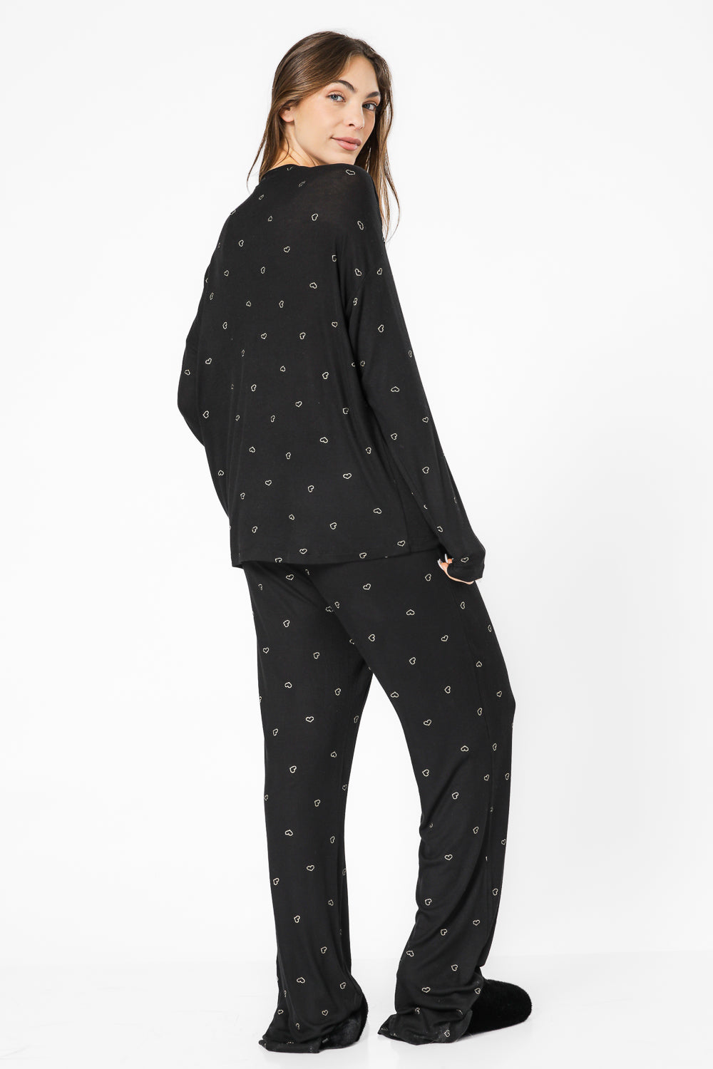 סט פיג’מה ארוכה דקה HEARTS