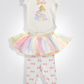סט פיג'מה לתינוקות בנות BARBIE עם חצאית בצבע קרם - 1