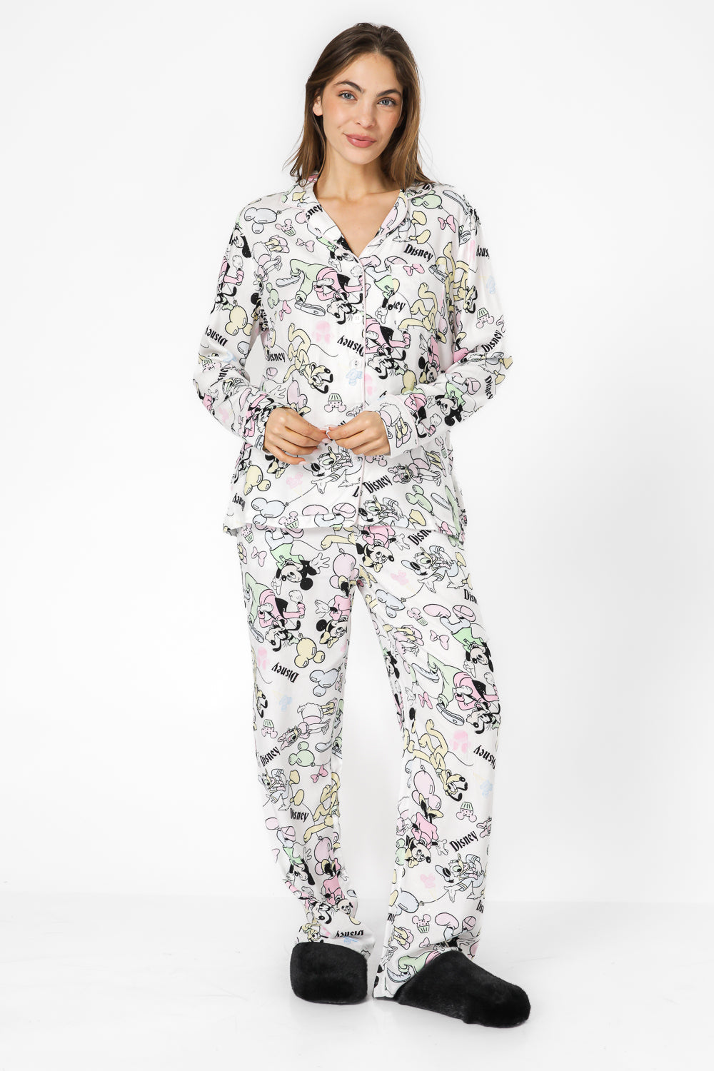 סט פיג’מה מכופתרת MICKEY AND FRIENDS