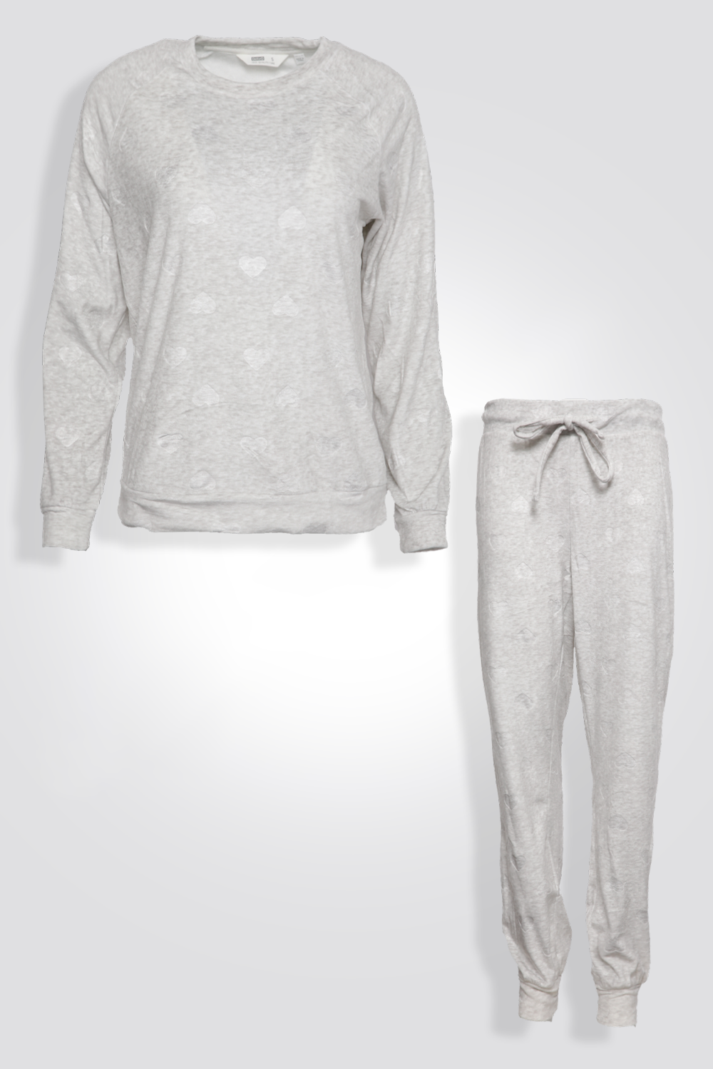 סט פיג’מה קטיפה דקה לבבות