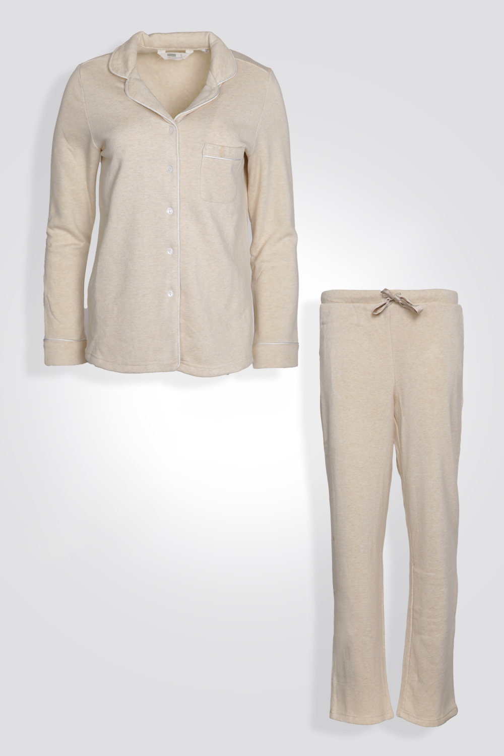 סט פיג’מה מכופתרת מבד רך ונעים