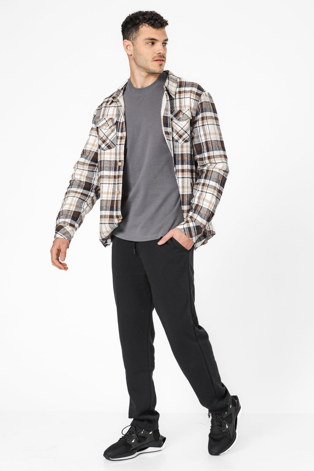 ג’קט פוטר עם בטנת פרוותית משובץ