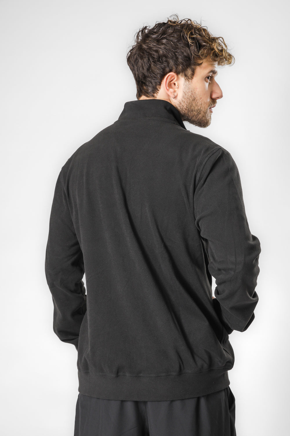 קרדיגן פליז לגברים בצבע שחור