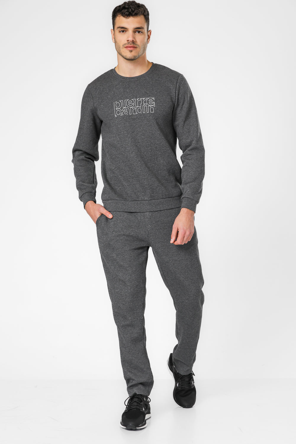 סט פיג'מה פוטר PIERRE CARDIN בצבע אפור כהה
