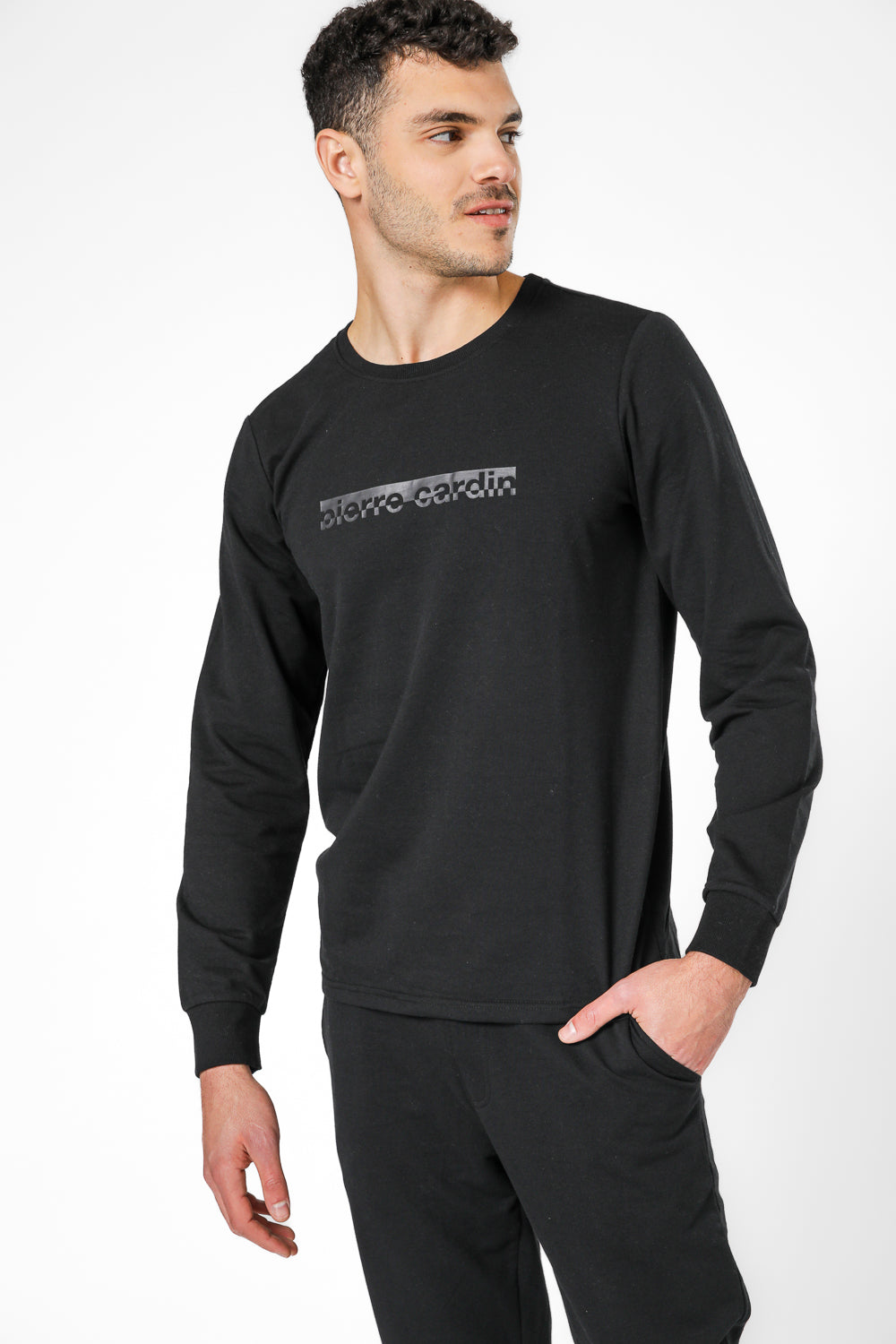 סט פיג'מה פרנץ’ טרי PIERRE CARDIN בצבע שחור