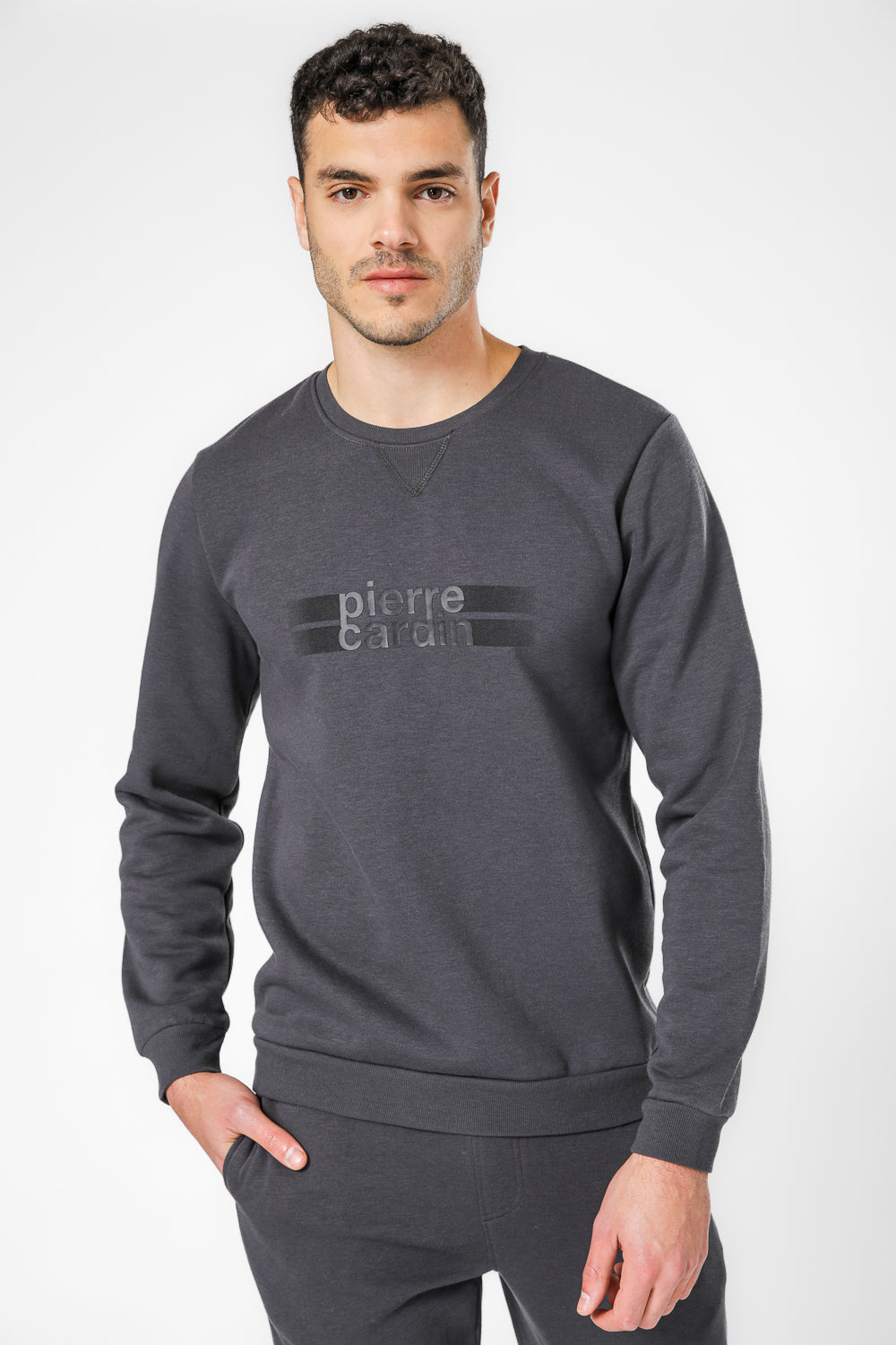 סט פיג'מה פוטר PIERRE CARDIN בצבע אפור כהה