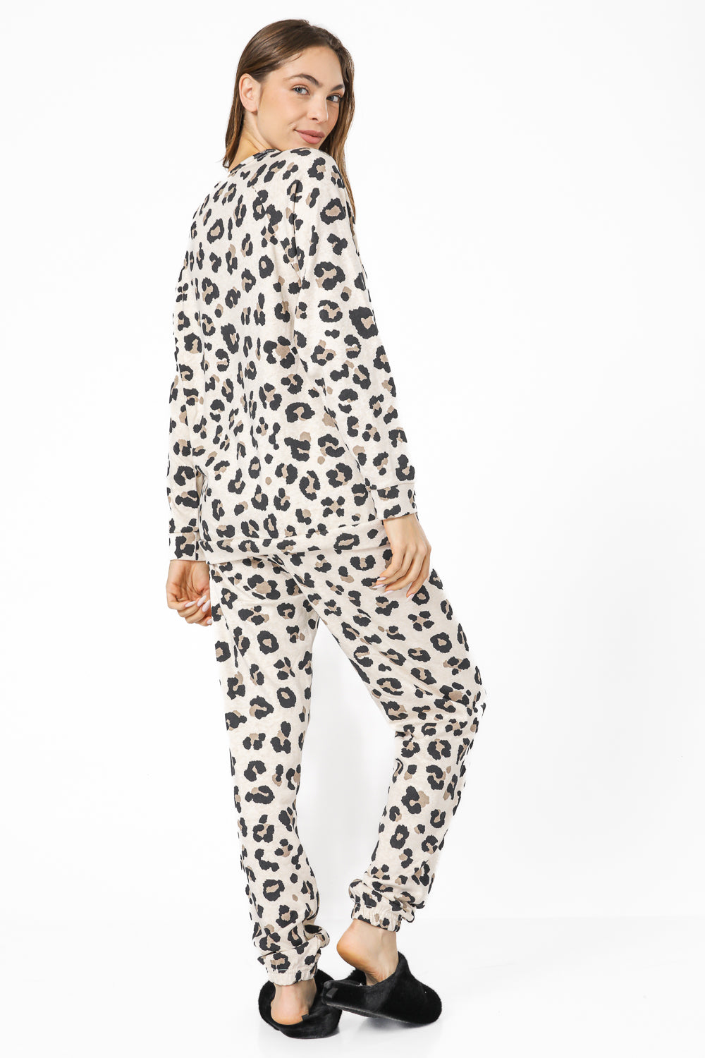 סט פיג’מה חמה מנומרת