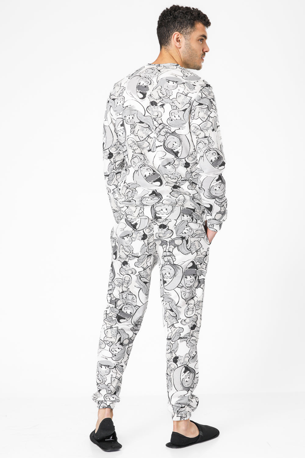 סט פיג’מה פוטר SMURFS בצבע לבן