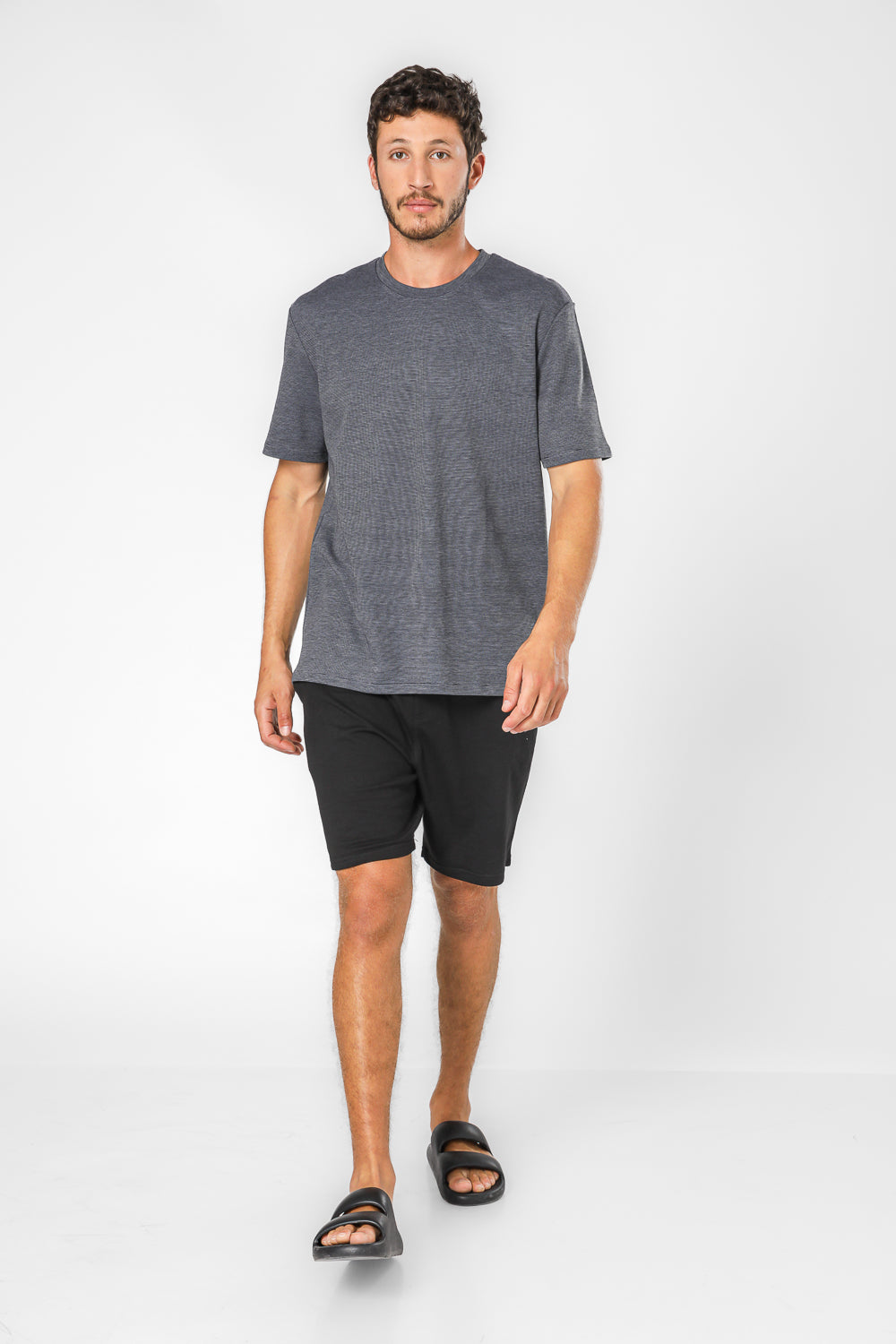 חולצה קצרה בטקסטורת פסים