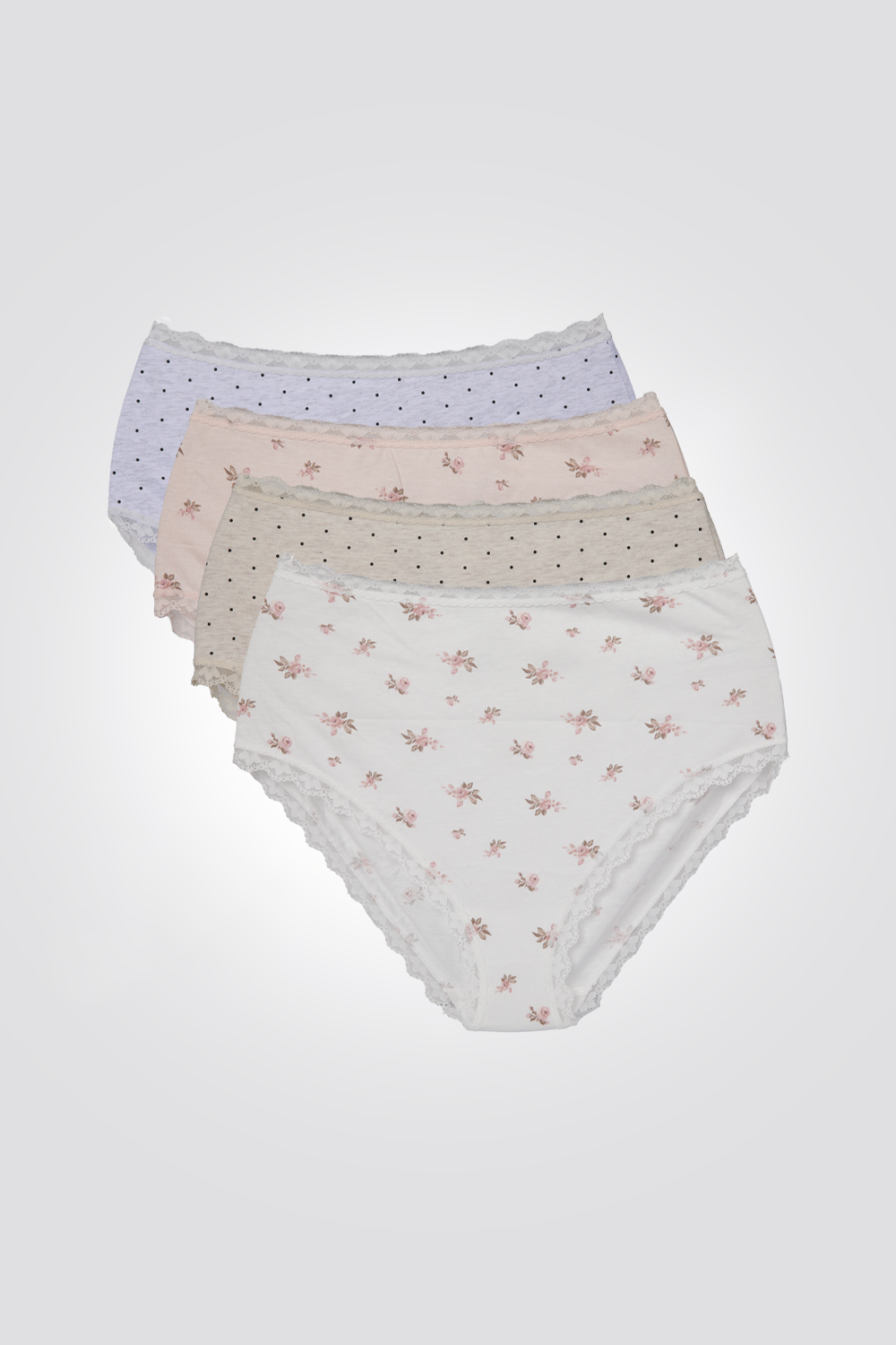 מארז רביעיית תחתוני מקסי בהדפס פרחוני