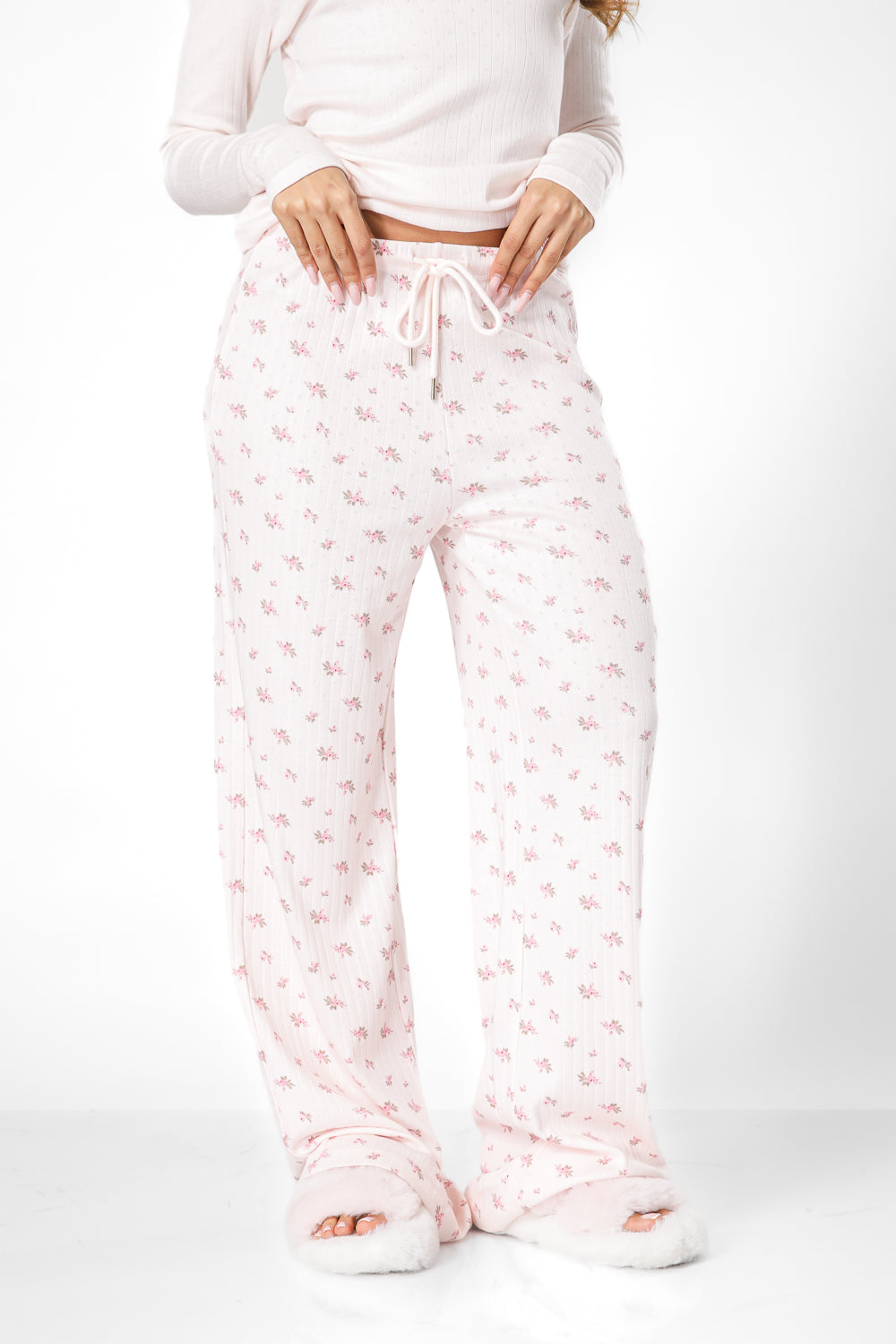 סט פיג’מה דקה FLOWERS