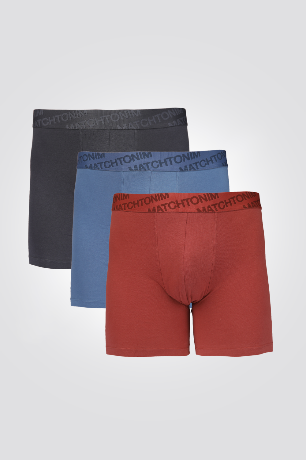 שלישיית בוקסרים צמודים ארוכים בצבעים שונים