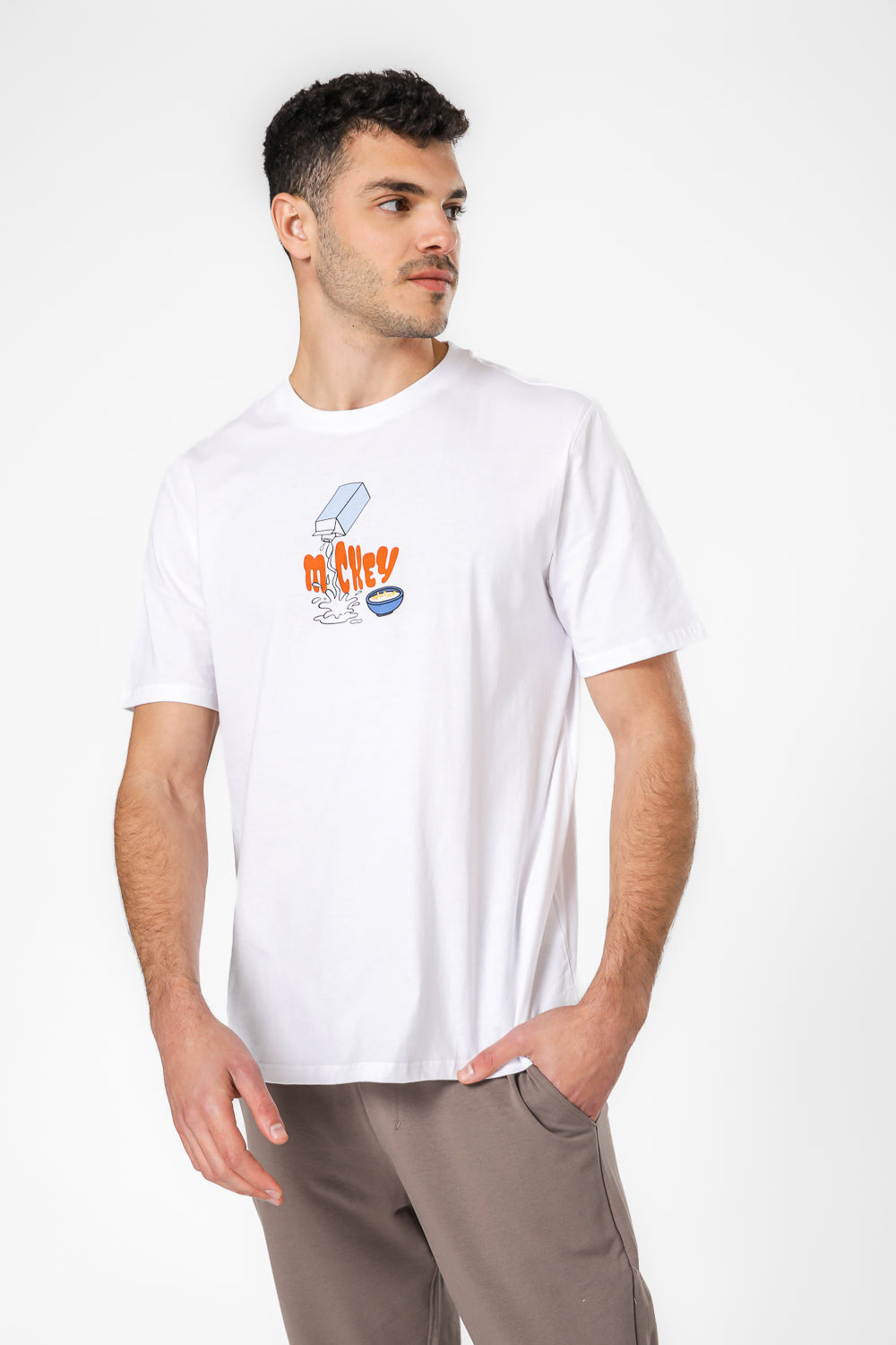 חולצת פיג'מה קצרה MICKEY בצבע לבן