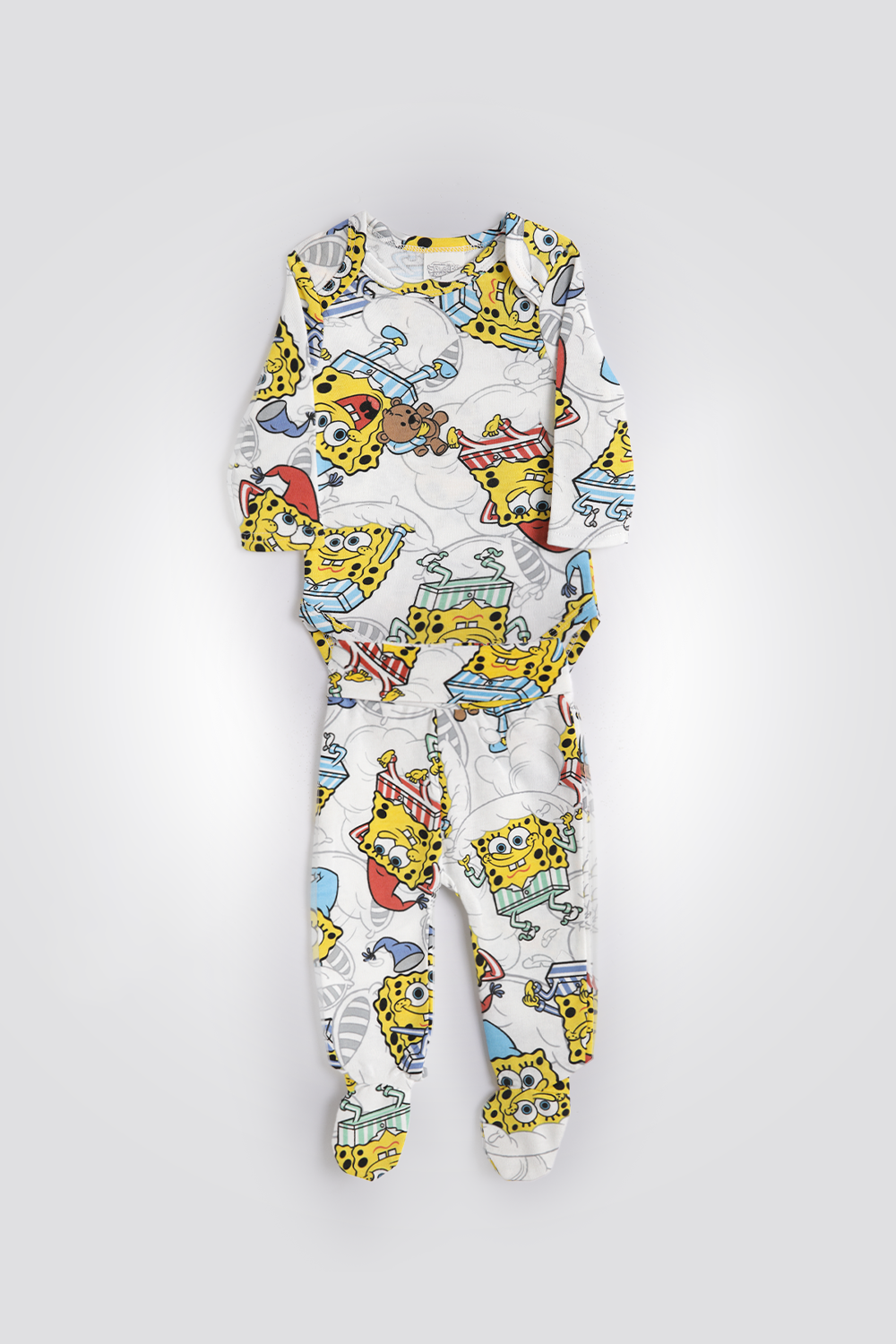 סט פיג’מה ארוכה דקה SPONGEBOB