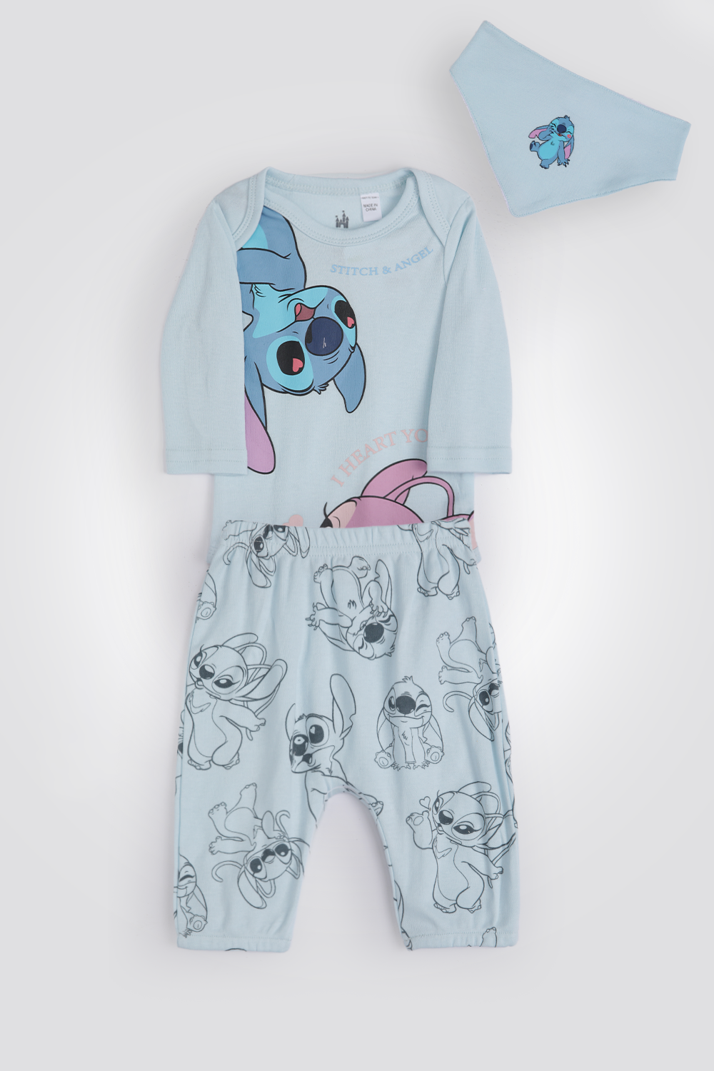 סט פיג'מה דקה עם סינר STITCH לתינוקות