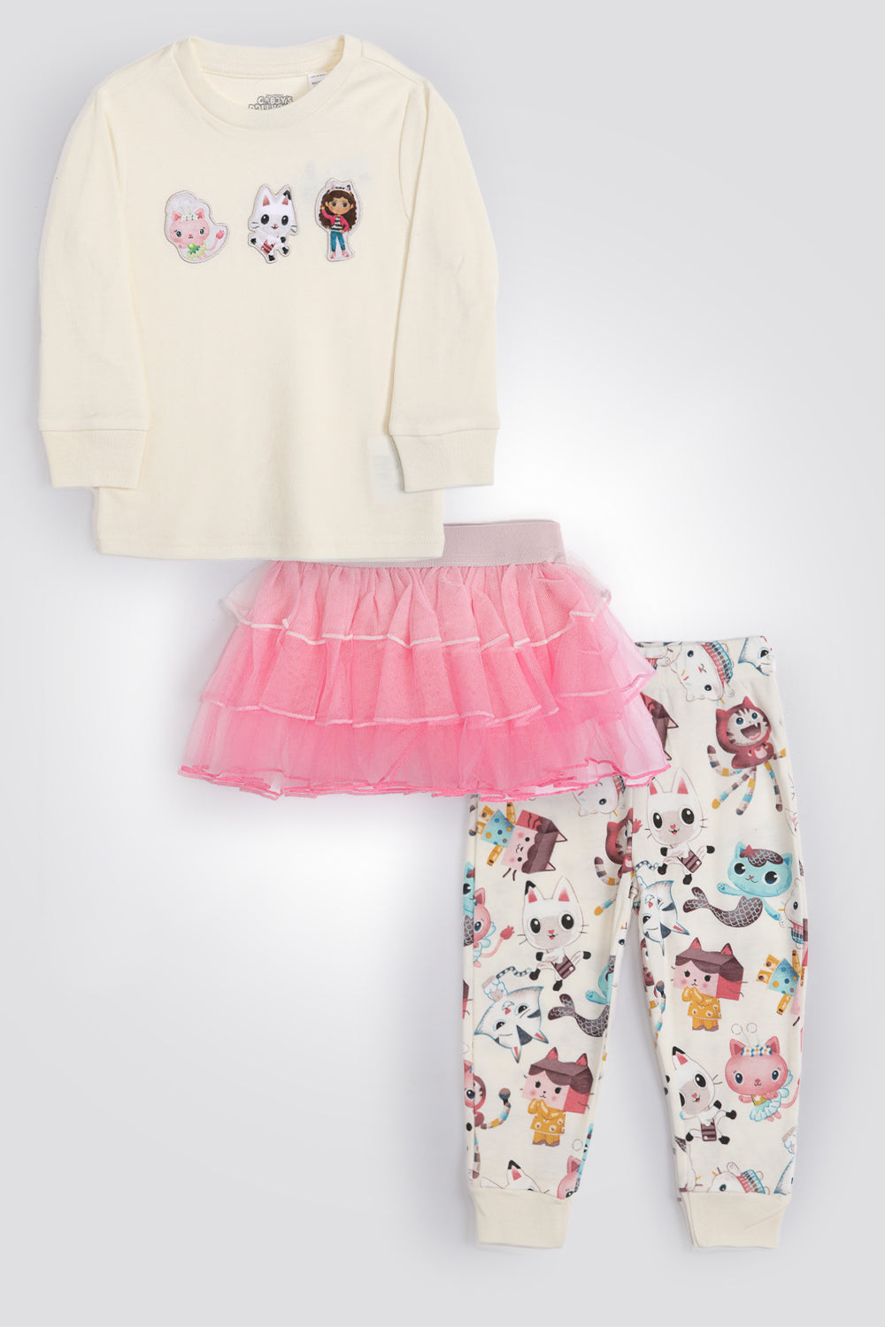 סט פיג’מה דקה עם חצאית GABBY