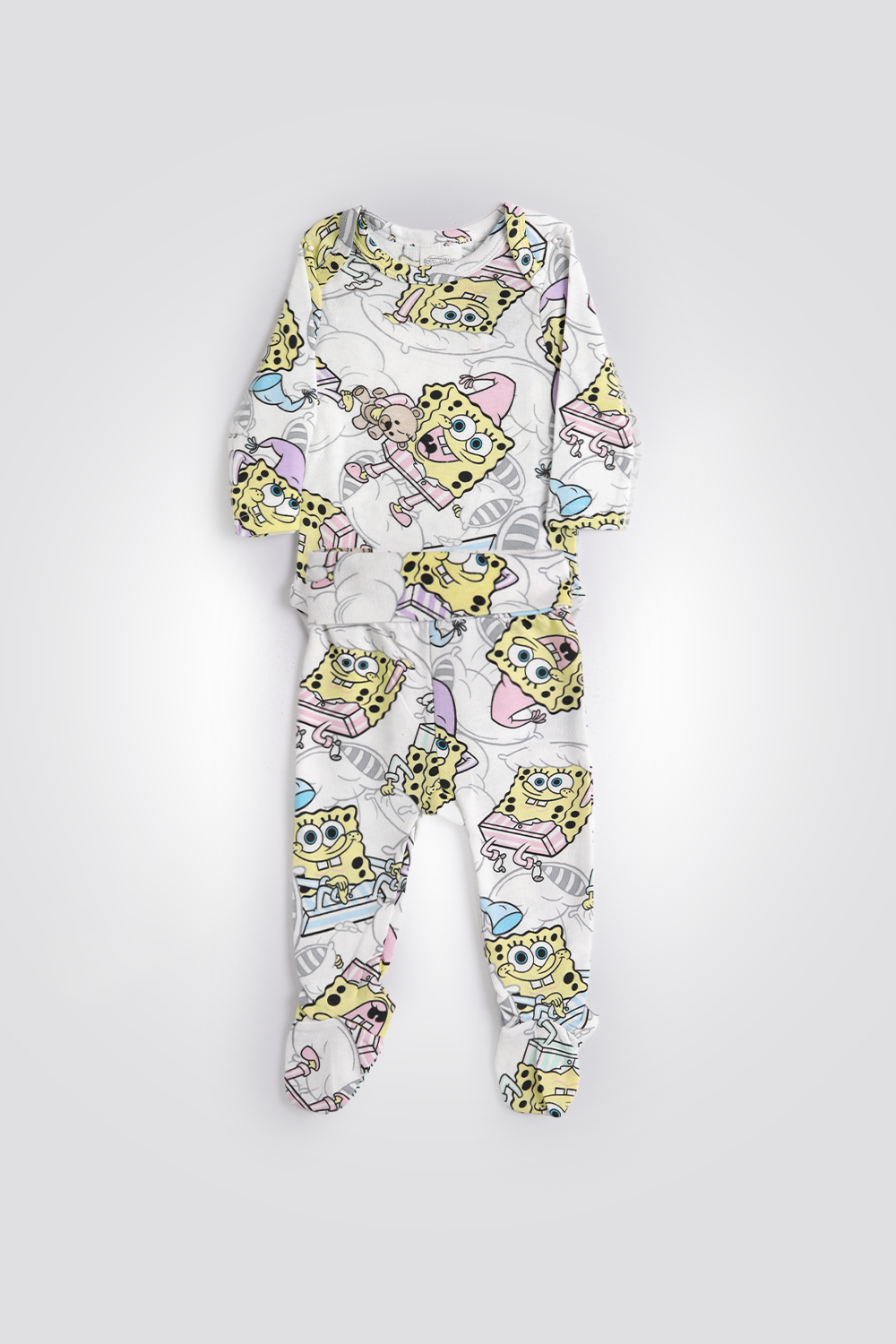 סט פיג’מה ארוכה דקה SPONGEBOB לתינוקות