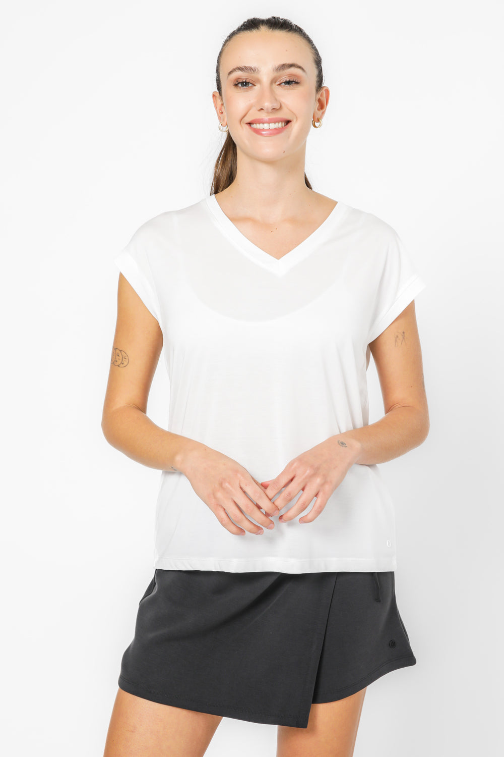 חולצה ללא שרוולים צווארון וי