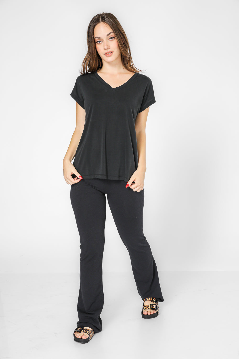 חולצה ללא שרוולים צווארון וי