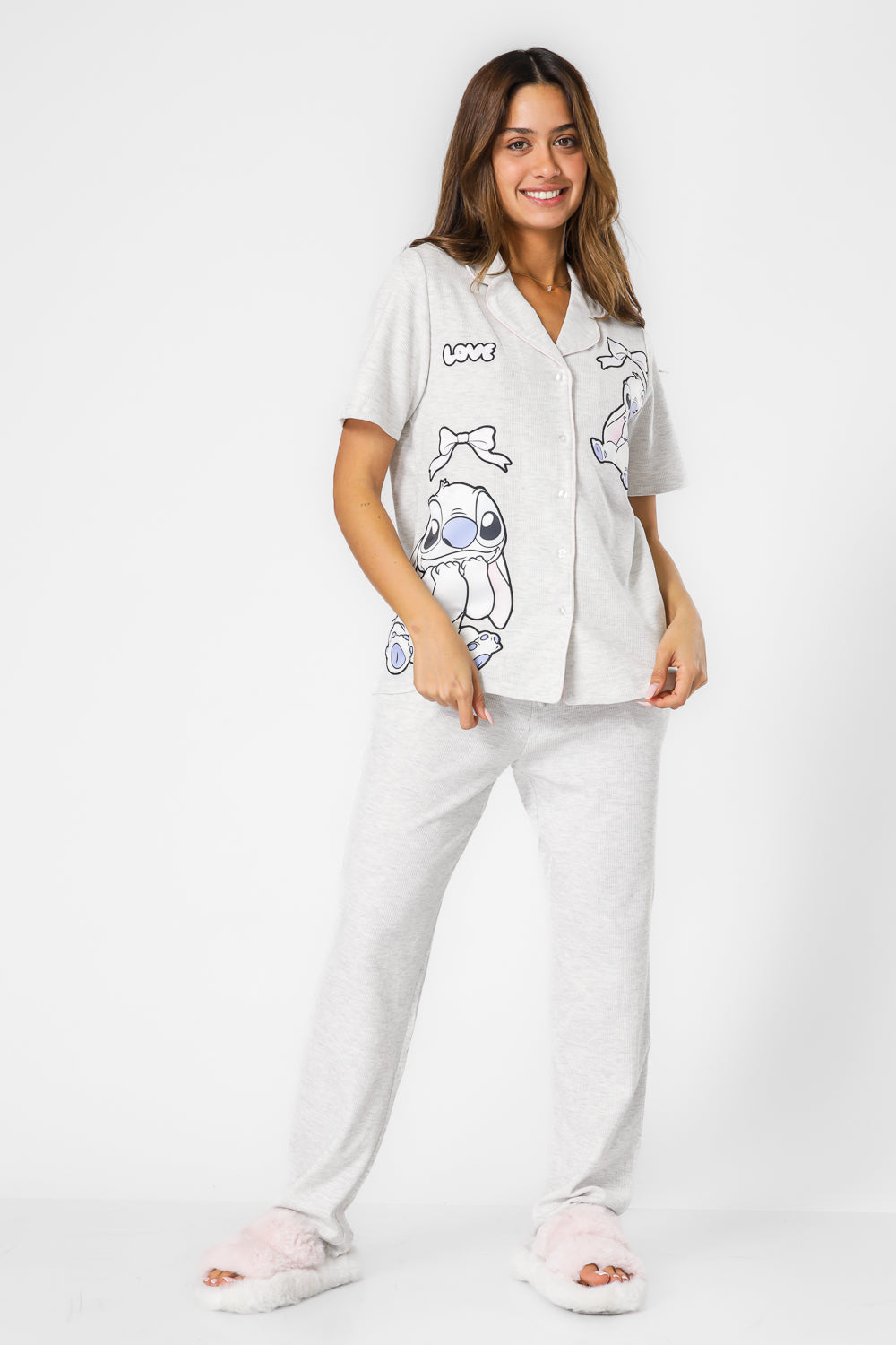 סט פיג’מה מכופתרת STITCH