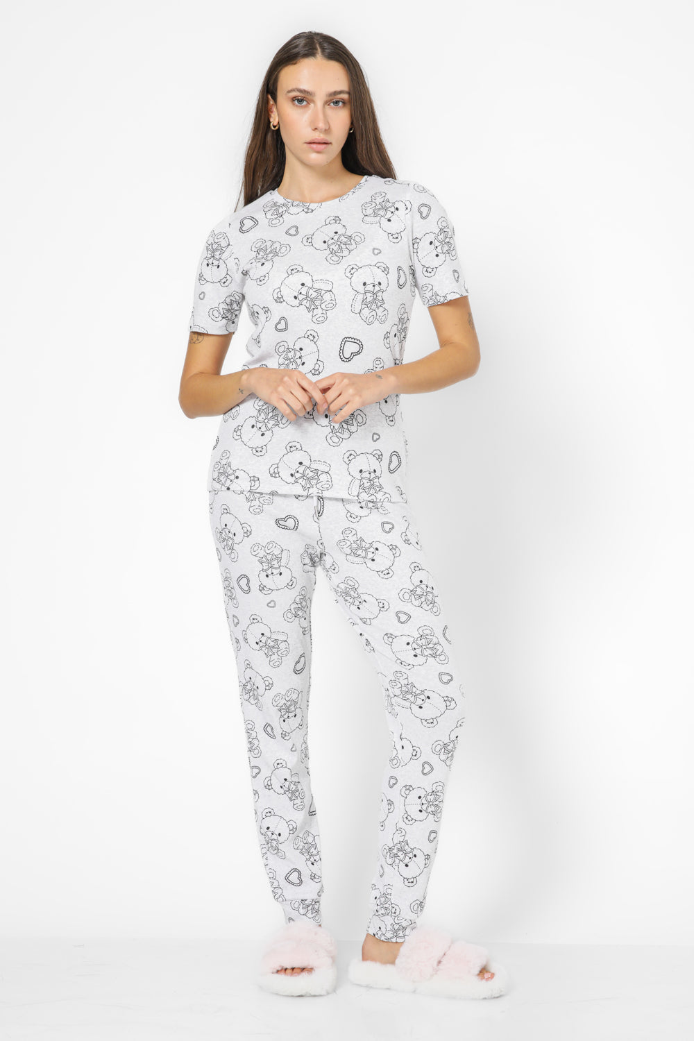 סט פיג'מה לנשים דובי