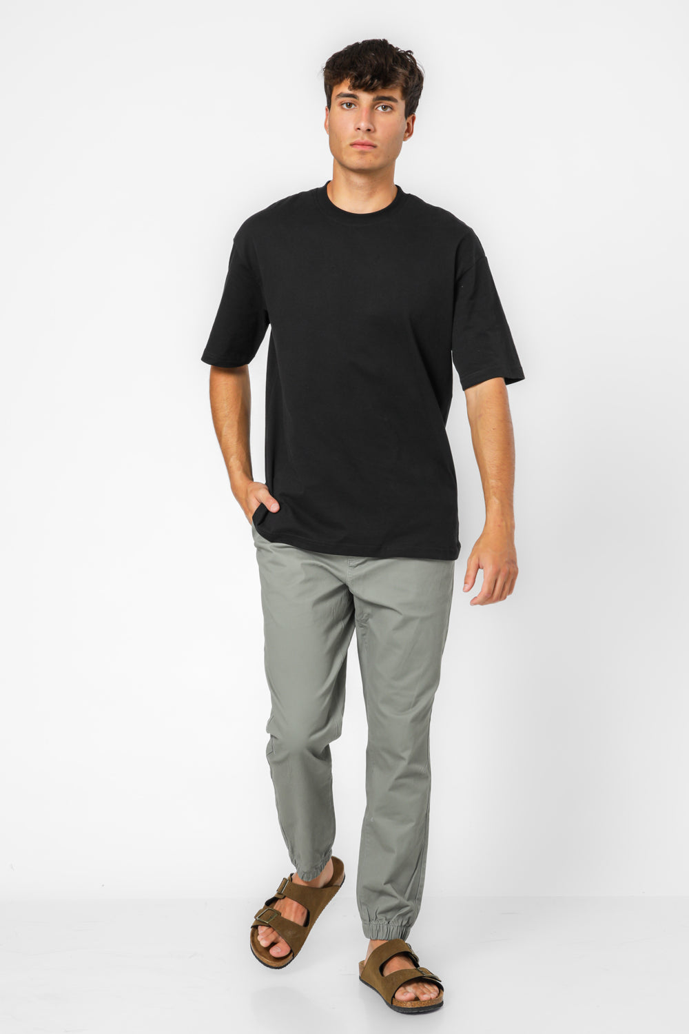 מכנסיים ארוכים מכותנה אלסטית