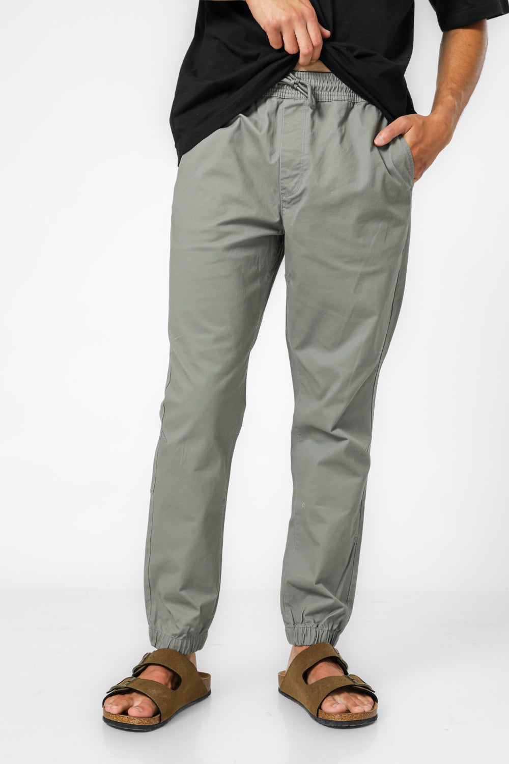 מכנסיים ארוכים מכותנה אלסטית