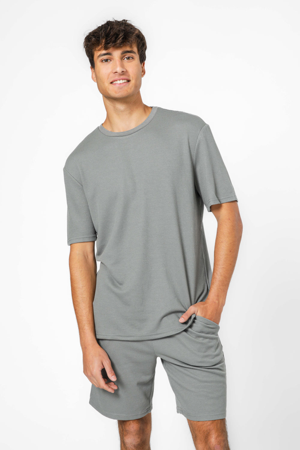 חליפת פנאי וופל קצרה