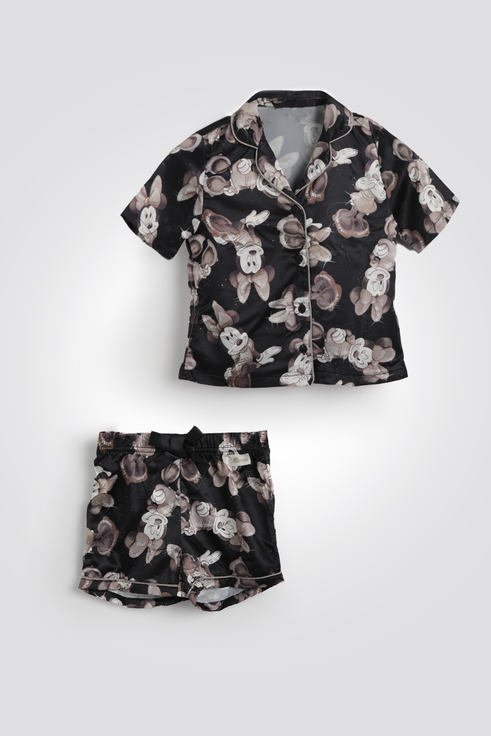 סט פיג’מה מכופתרת סאטן מנצנצת MINNIE