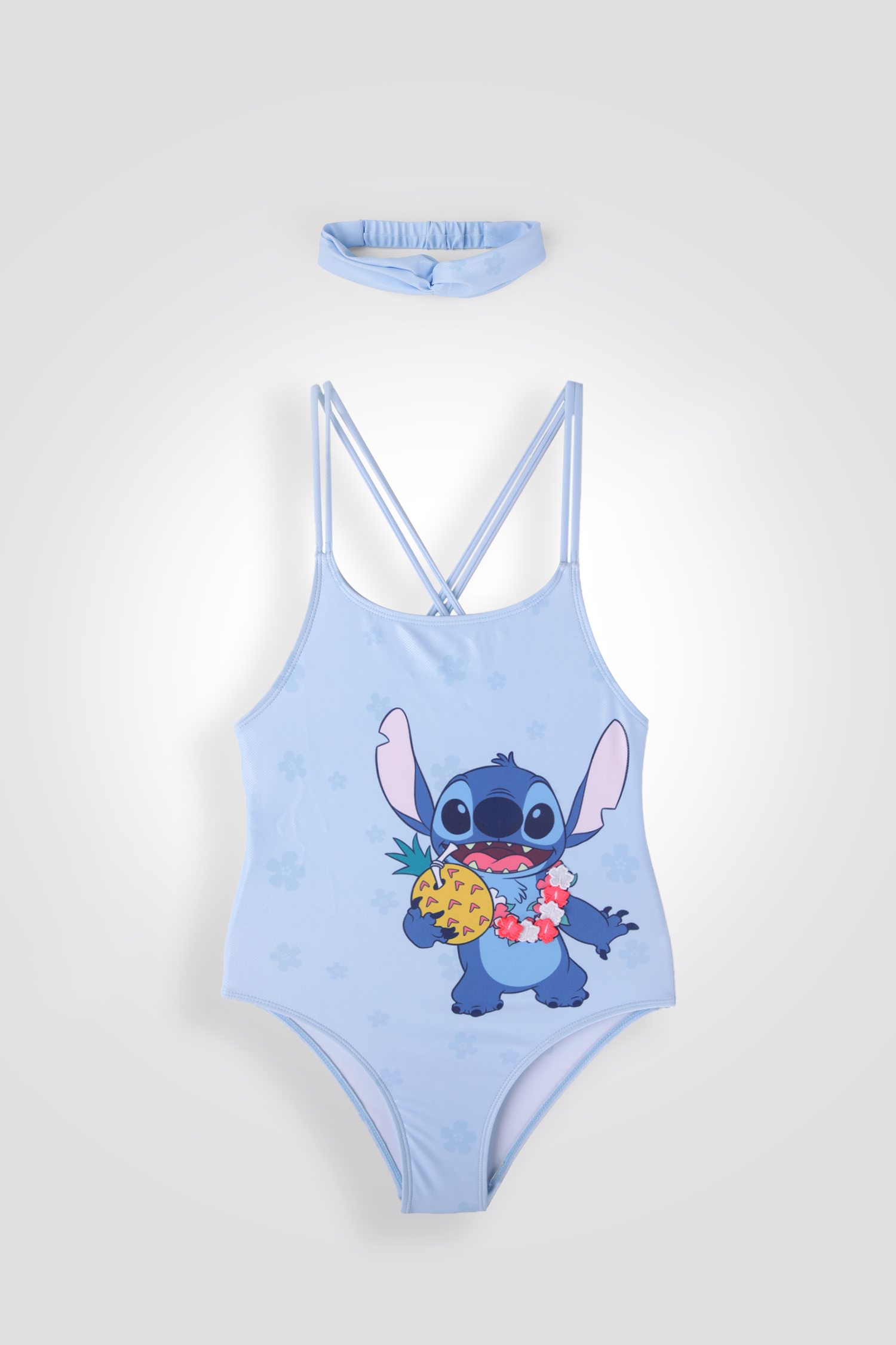 בגד ים שלם עם סרט לשיער STITCH